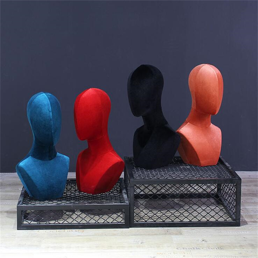 Body Jewelry Store - 10 Styles Colorful Velvet Headform Props,