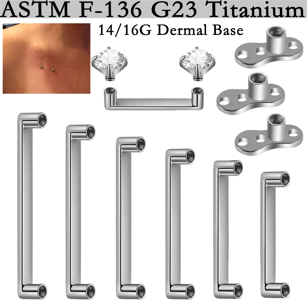 Dermal Anchor Top - 5/1PCS G23 Titanium Surface Piercing Double