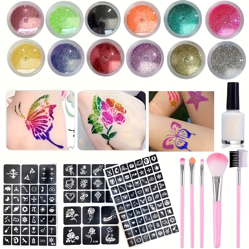 Body Jewelry Glue - DIY Flash Tattoo 12 Colors of