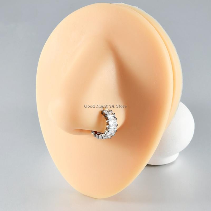 Body Jewelry For Sensitive Skin - Titaniums Alloy Cartilage Earring with Zirconia