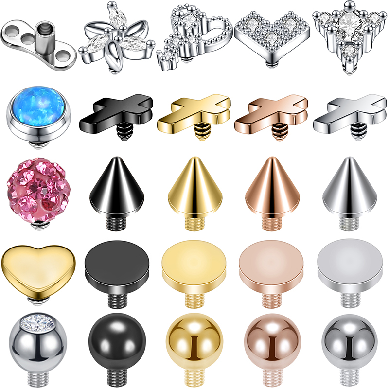 Dermal Anchor Top - ZS 16G Micro Dermal Piercing Zircon
