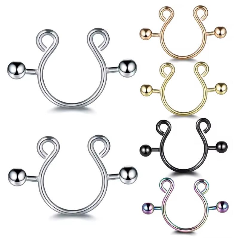 Body Jewelry Wholesale - 【SA】2Pcs Stainless Steel Nipple Rings Piercing