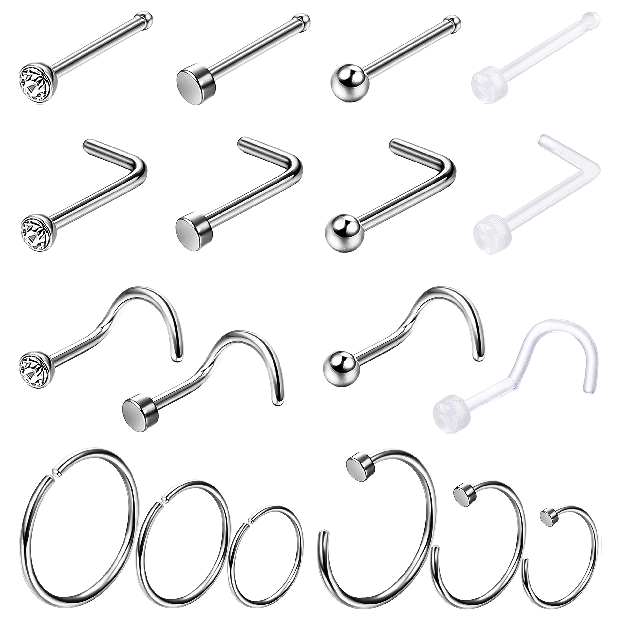 Body Jewelry For Sensitive Skin - 1PCS Hypoallergenic Nose Ring Studs for