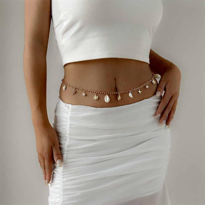 Body Jewelry Wholesale - 2026 New European‑American Gold‑Tone Shell Waist