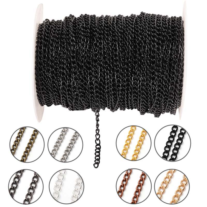 Body Jewelry Chains - 2Meters 2.5/3.5/4.5mm Metal Flat Oval Extension