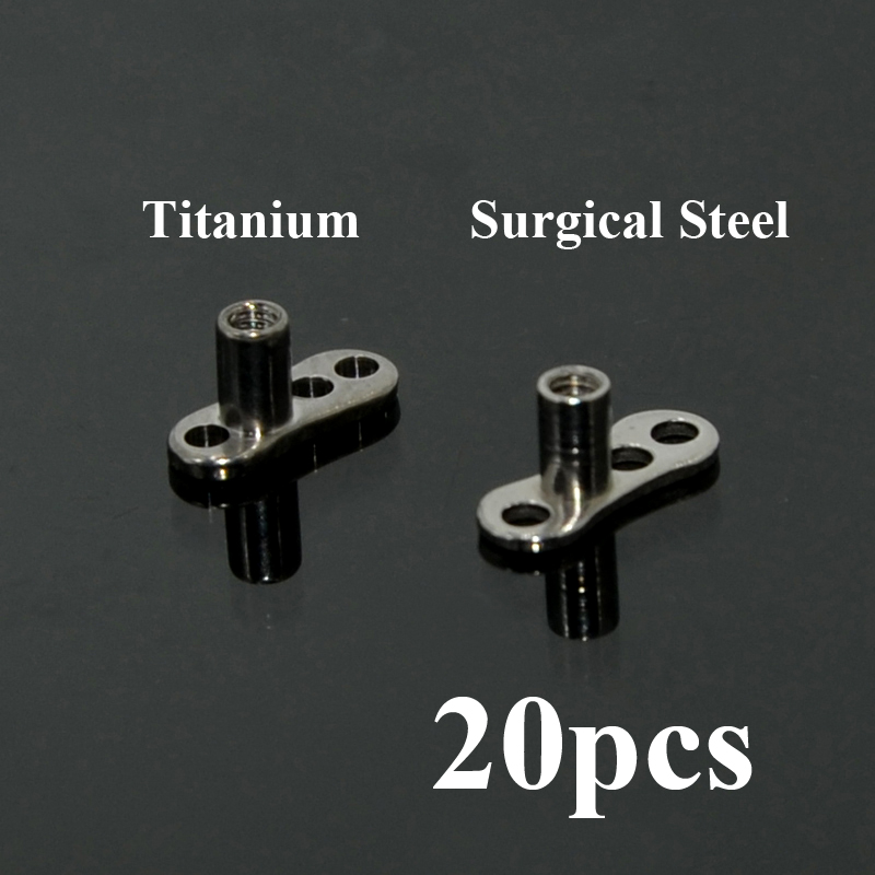 Dermal Anchor Top - 20pcs G23 Solid Titanium & Surgical