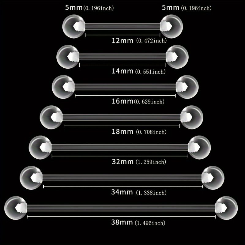 Body Jewelry Store - JKC Store 10pcs Acrylic Barbell Set