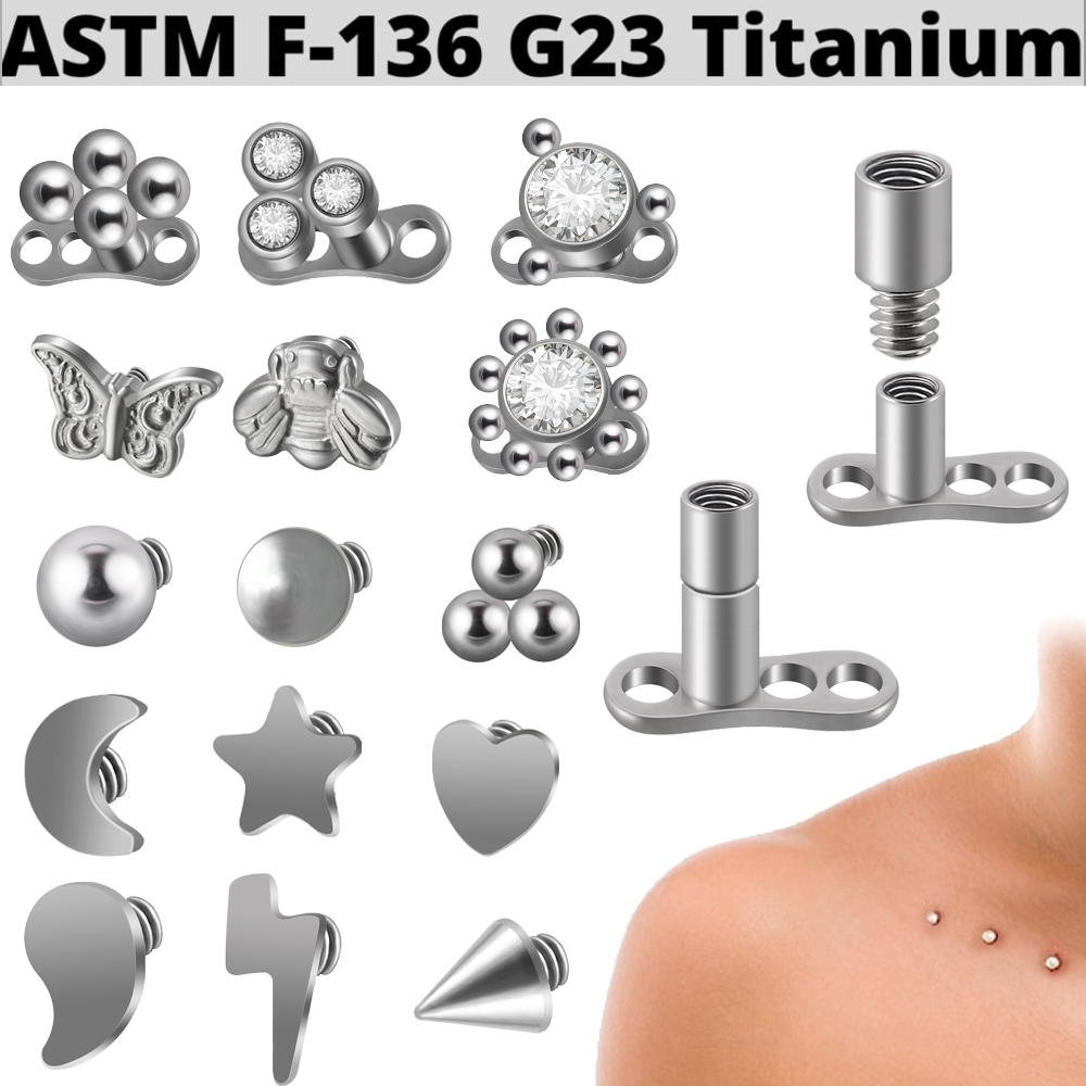 Dermal Anchor Top - 1PC G23 Titanium Fire Opal Dermal