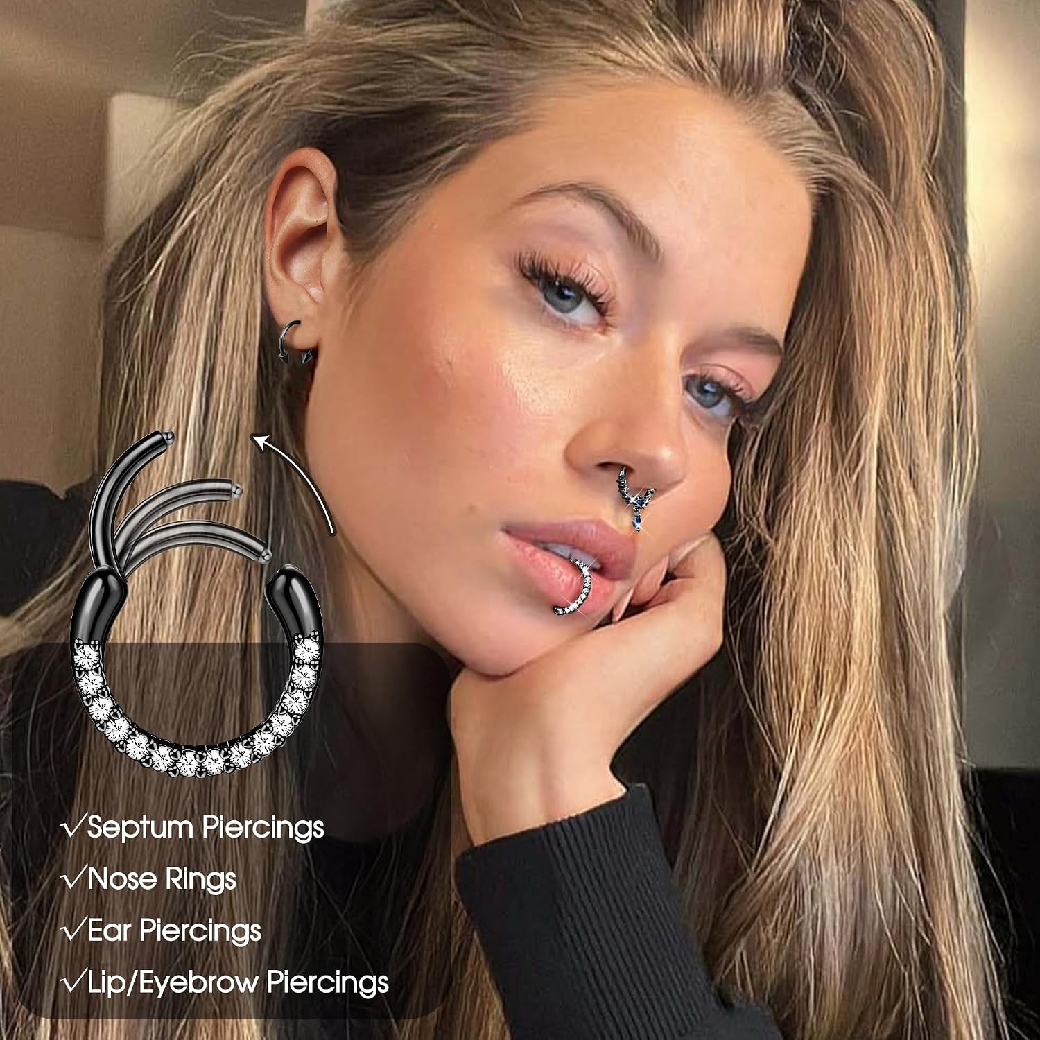 FASACCO Septum Rings Septum Pi - огляд і ціна Body Jewelry For Sensitive Skin