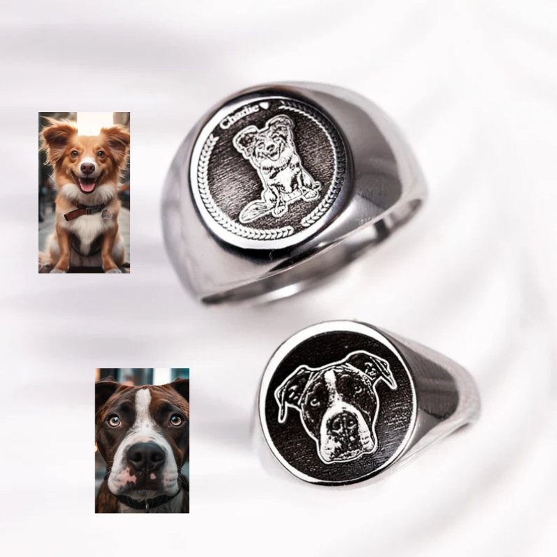 Custom Engrave Photo Signet Ri - огляд і ціна Body Jewelry Wholesale