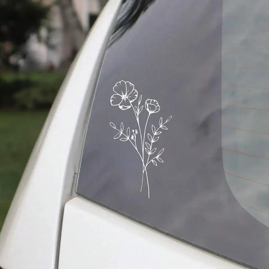 1pc Wild Flower Car Sticker, S - огляд і ціна Body Jewelry Stickers
