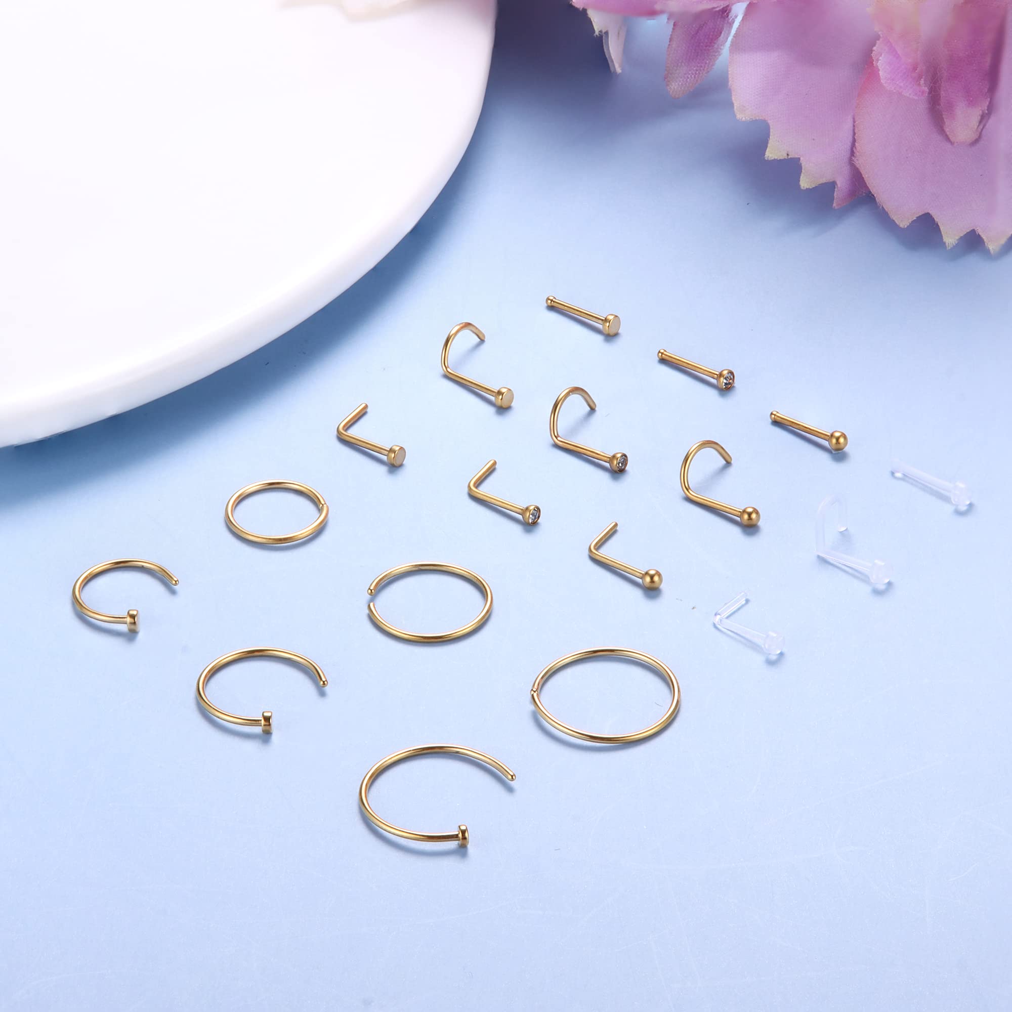 1PCS/18PCS Hypoallergenic Nose - огляд і ціна Body Jewelry For Sensitive Skin