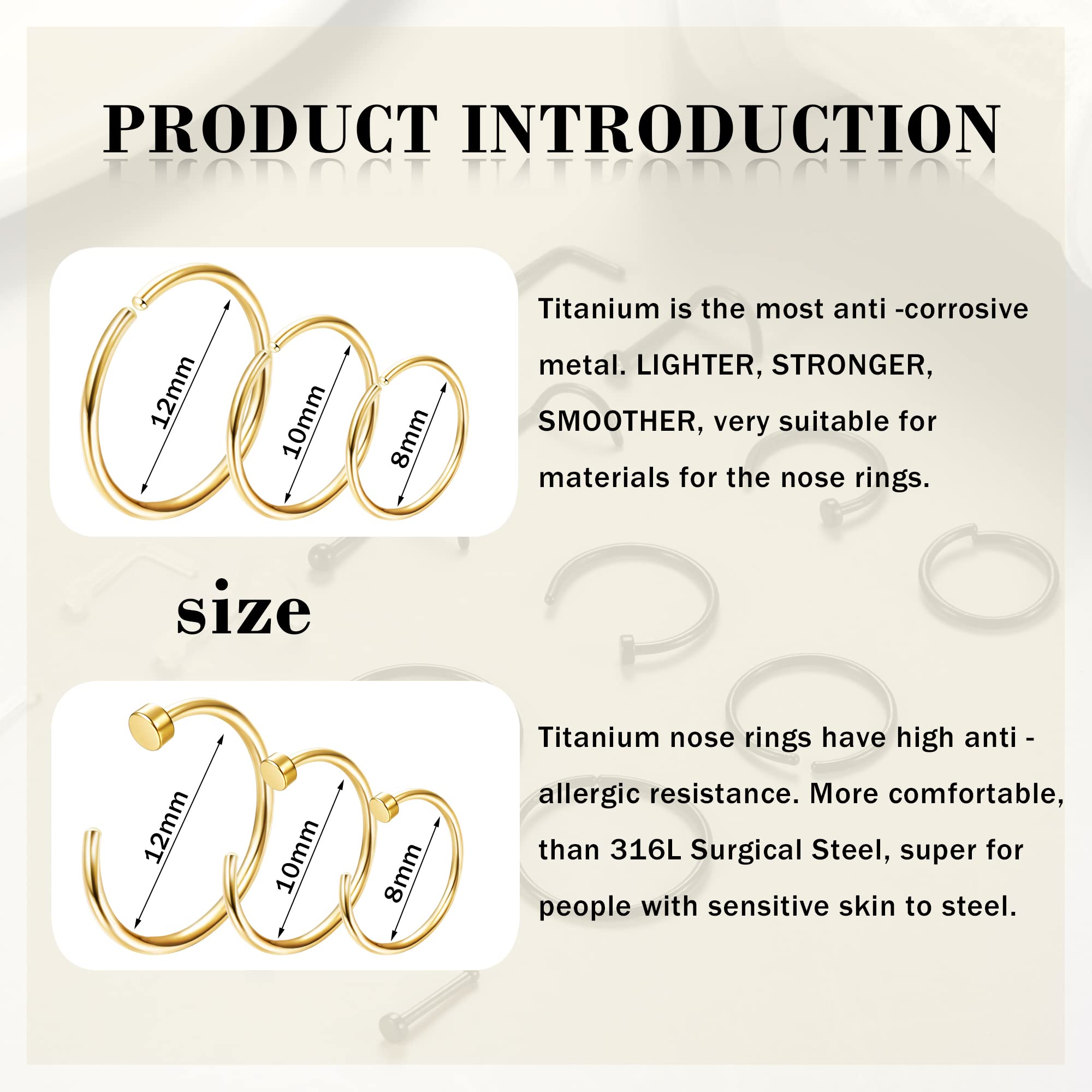 1PCS/18PCS Hypoallergenic Nose - огляд і ціна Body Jewelry For Sensitive Skin