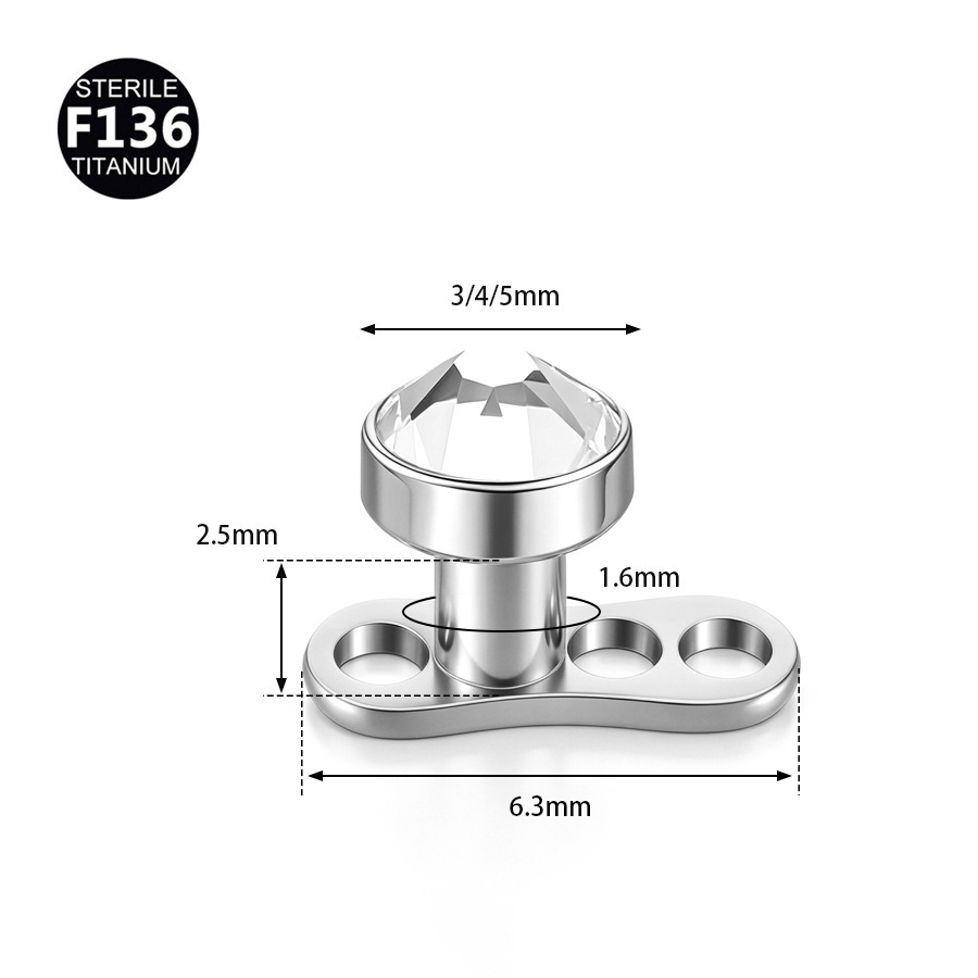 1Pc F136 Titanium 14G Internal - огляд і ціна Dermal Anchor Top