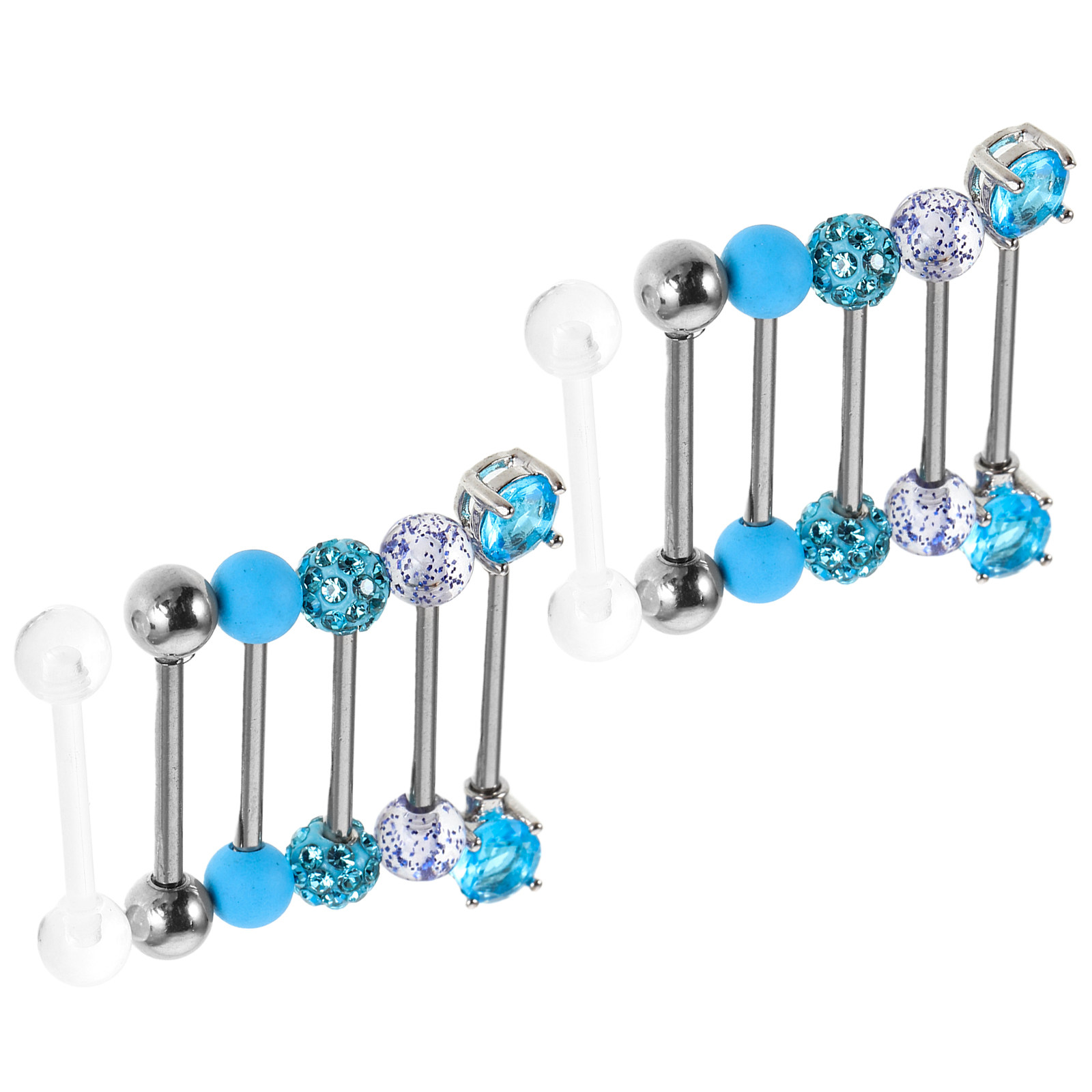 12Pcs Crystal Tongue Rings Sta - огляд і ціна Body Jewelry For Sensitive Skin
