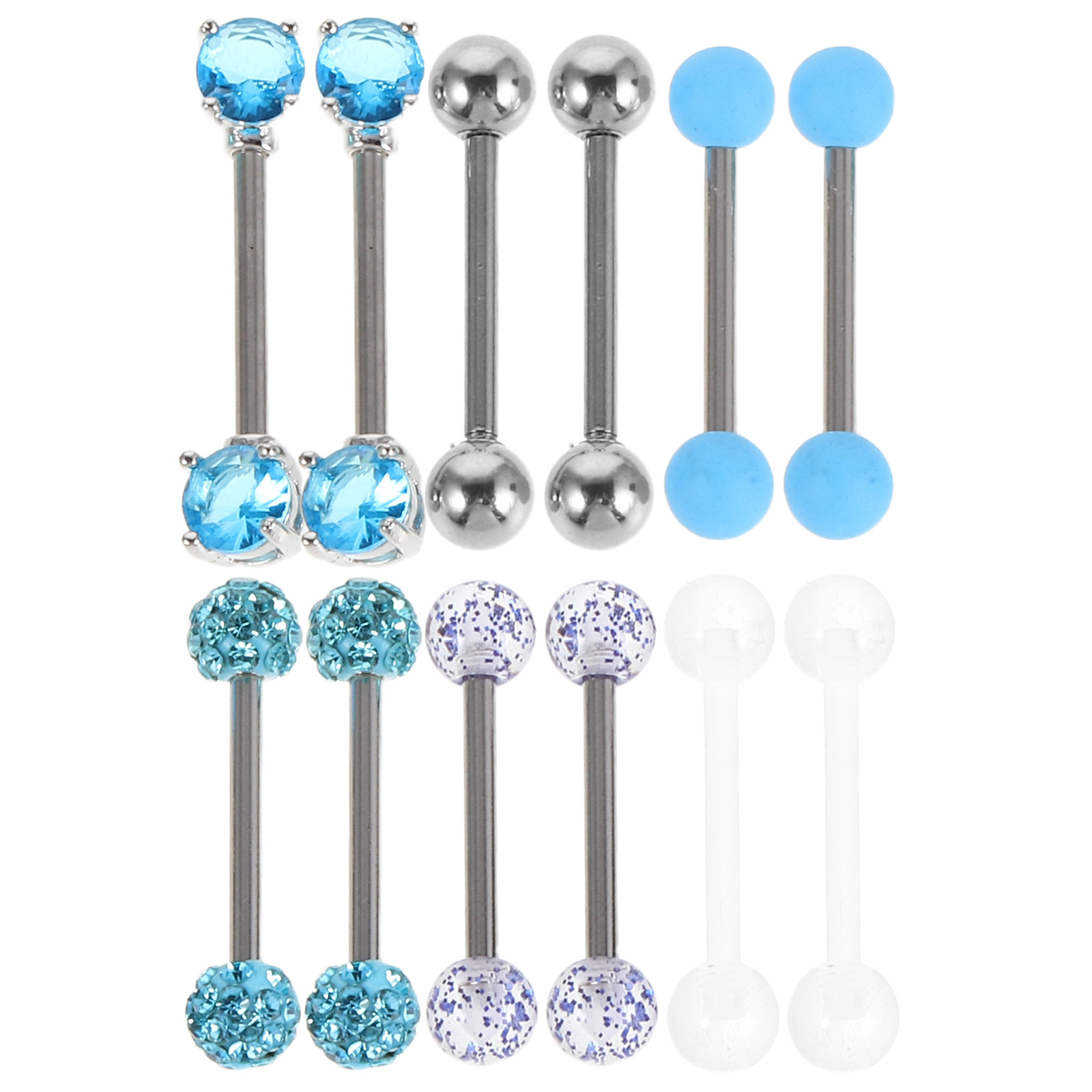 12Pcs Crystal Tongue Rings Sta - огляд і ціна Body Jewelry For Sensitive Skin