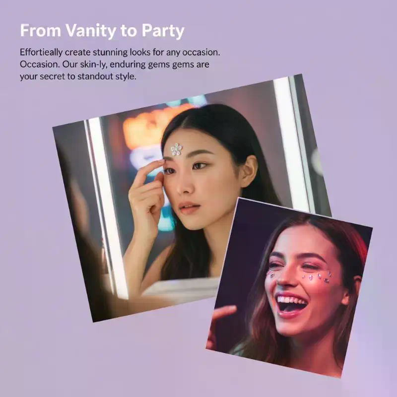 Rave Makeup 3D Face Rhinestone - огляд і ціна Body Jewelry Stickers