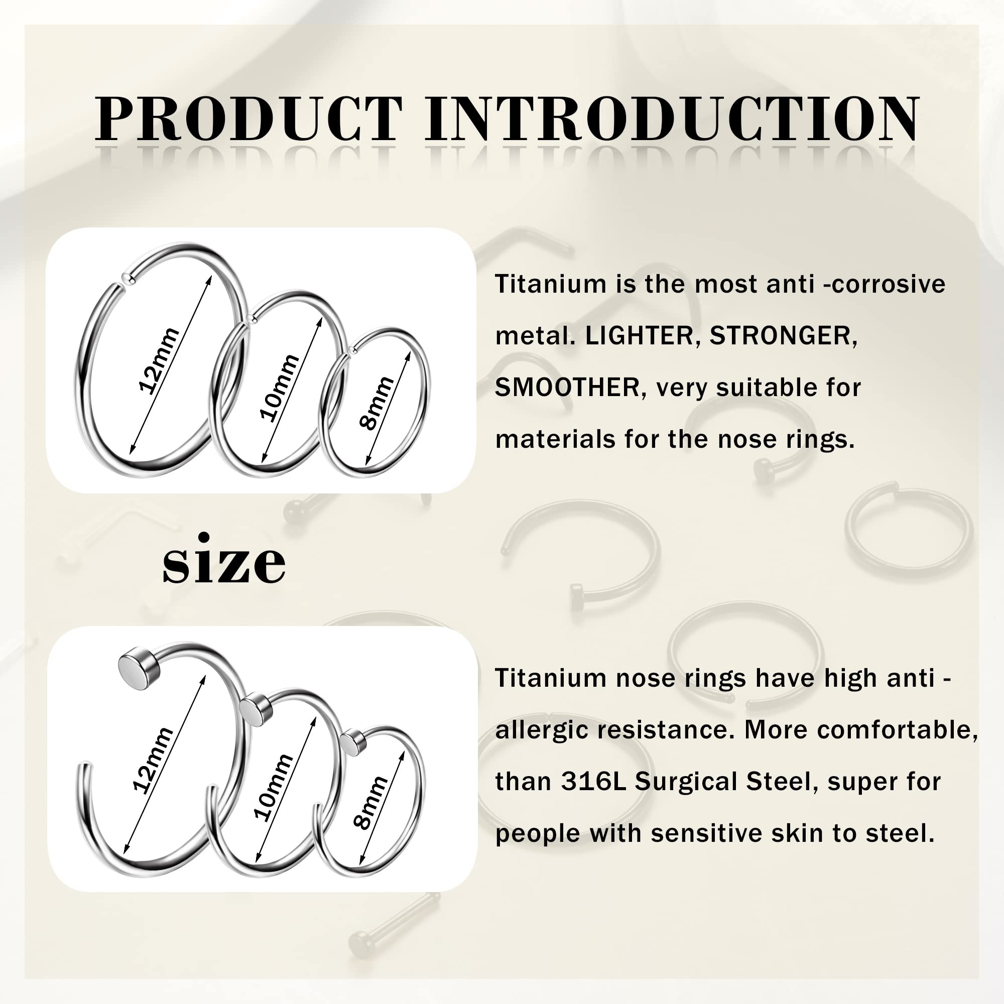 1PCS Hypoallergenic Nose Ring  - огляд і ціна Body Jewelry For Sensitive Skin