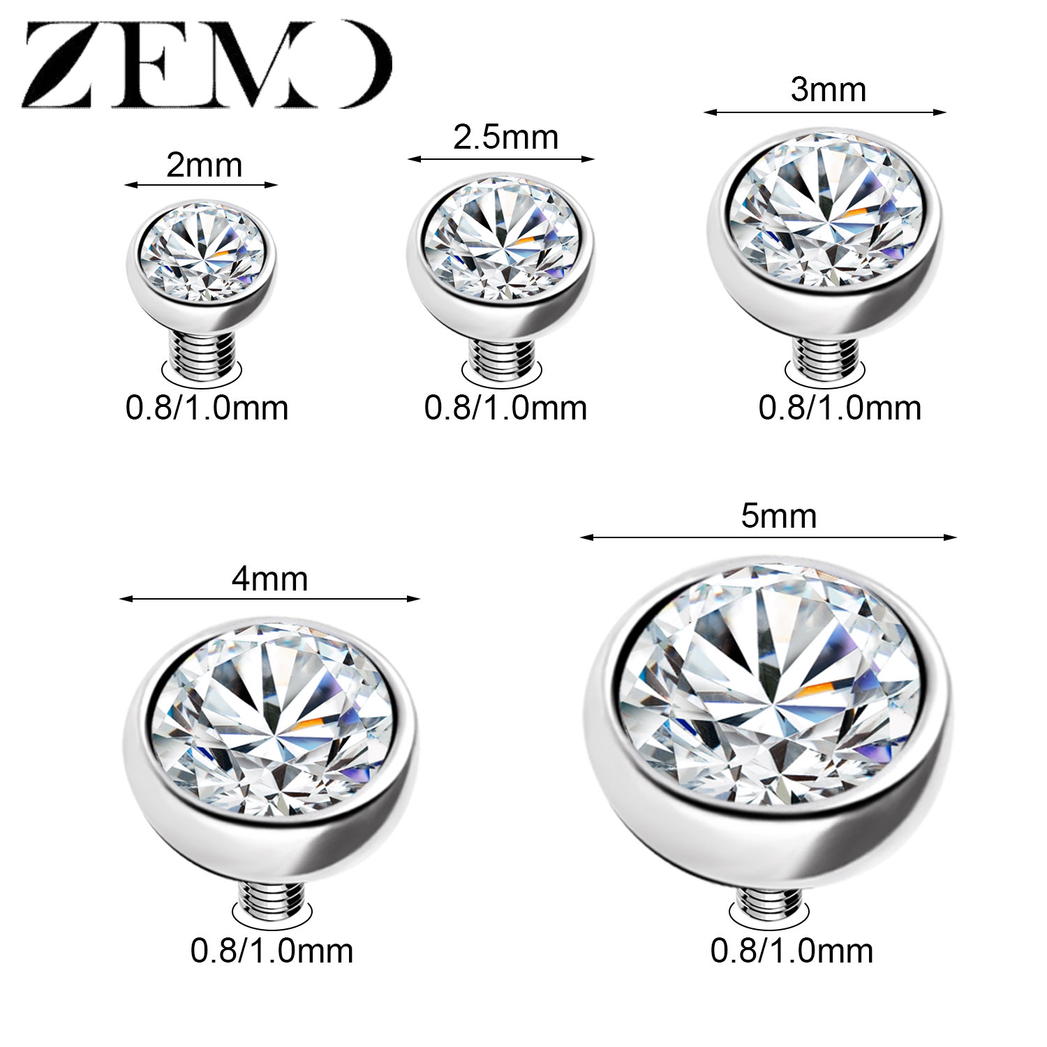 ZEMO 1-2pcs/lot Stainless Stee - огляд і ціна Dermal Anchor Top