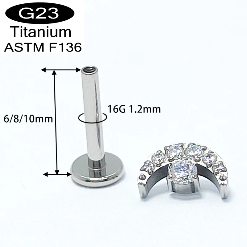 G23 Titanium Crescent-Moon-des - огляд і ціна Dermal Anchor Top