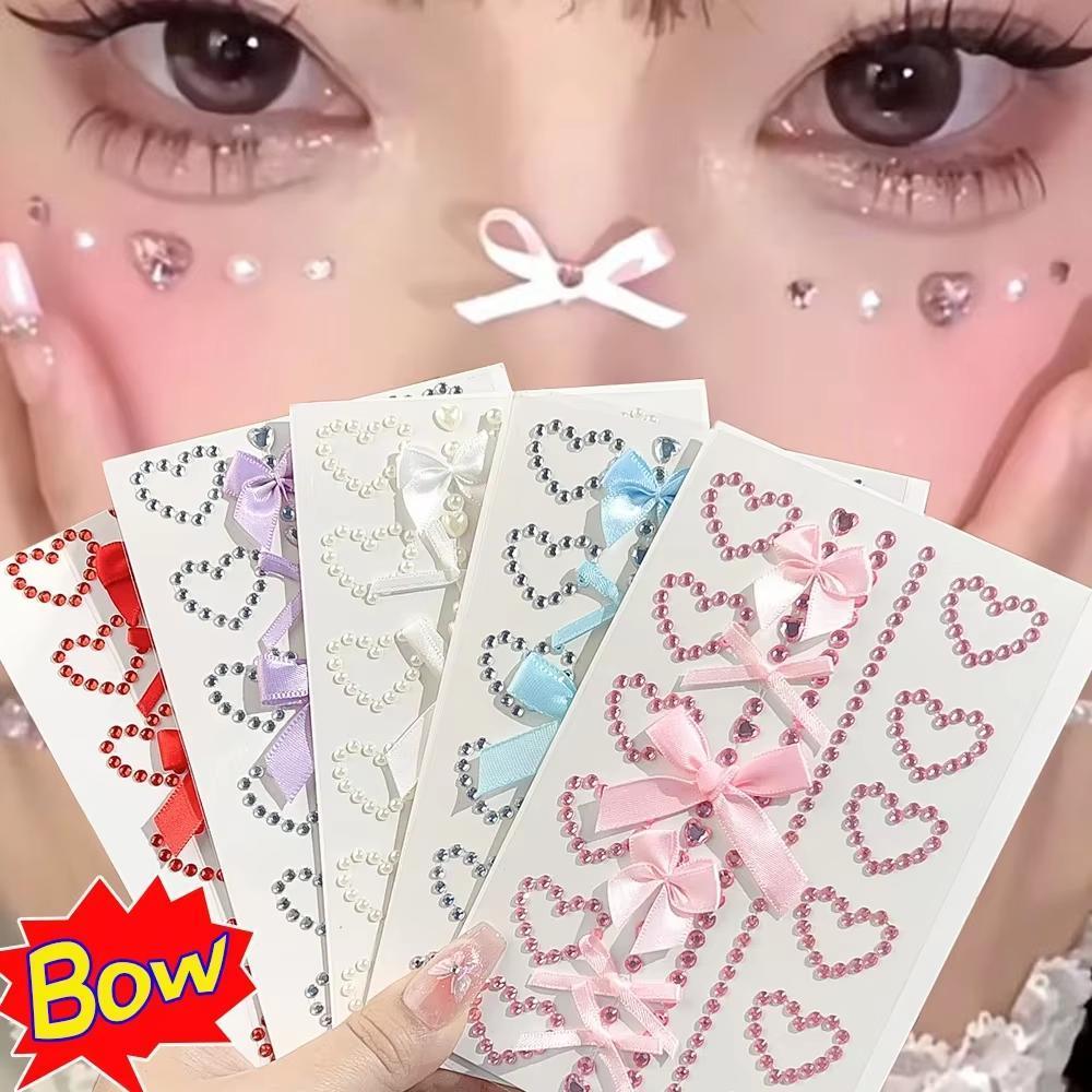 1 Sheet Red Ribbon Bow Sparkly - огляд і ціна Body Jewelry Stickers