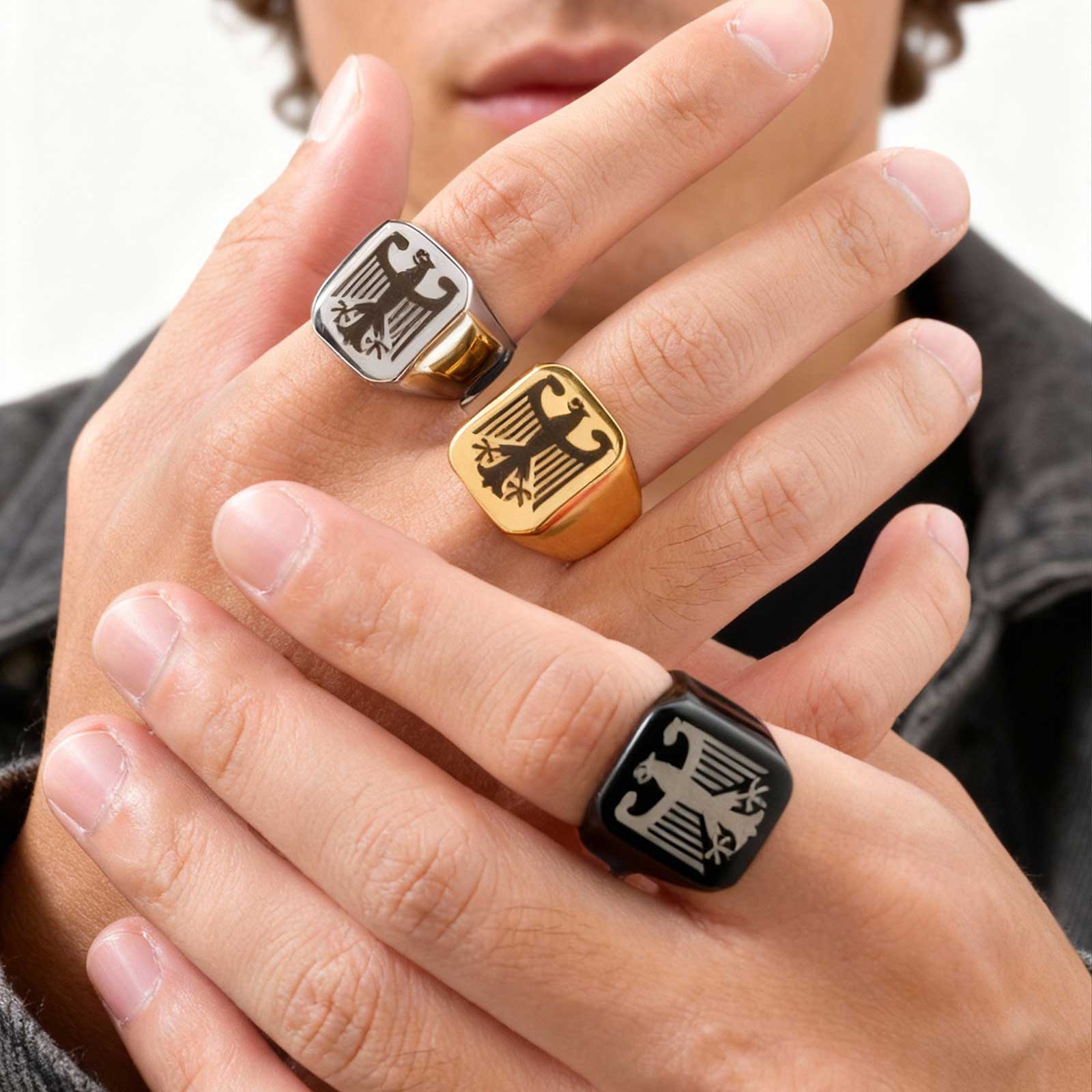 Custom Flying Hawk Eagle Ring  - огляд і ціна Body Jewelry Wholesale