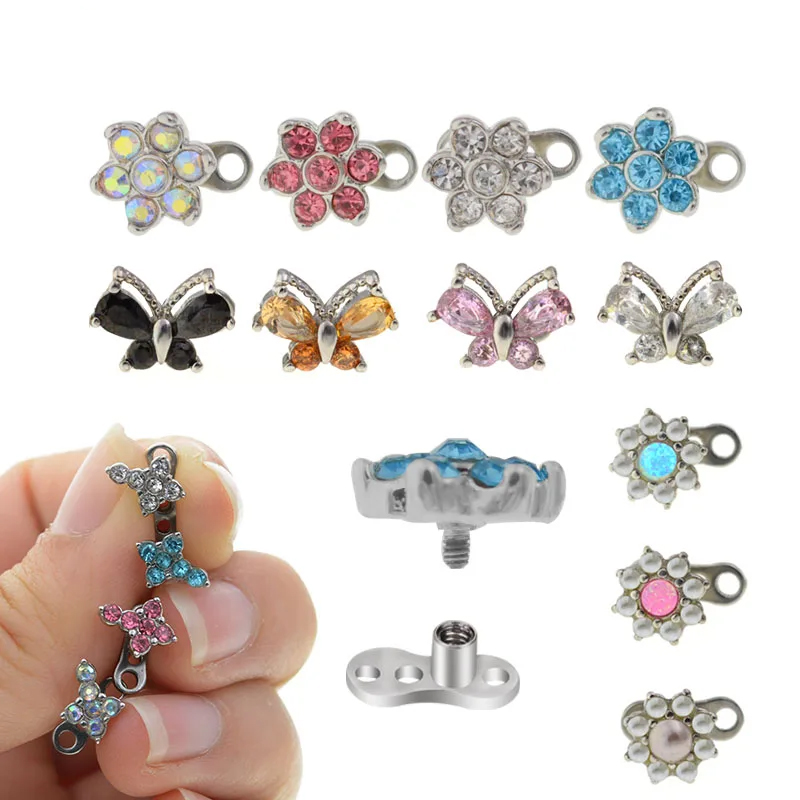 1PC 100% Surgical Steel 14G Mi - огляд і ціна Dermal Anchor Top
