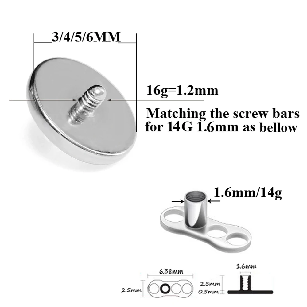 1PC Titanium Prong Flash Film  - огляд і ціна Dermal Anchor Top