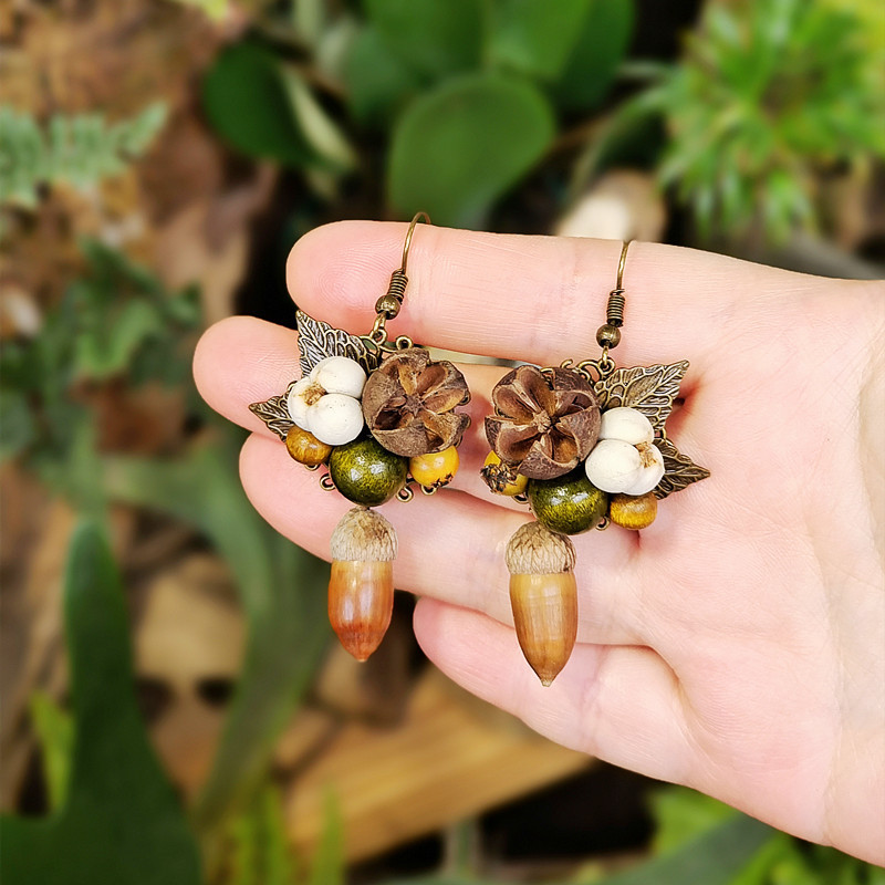 Vintage Wooden Plant Earring U - огляд і ціна Body Jewelry Wholesale