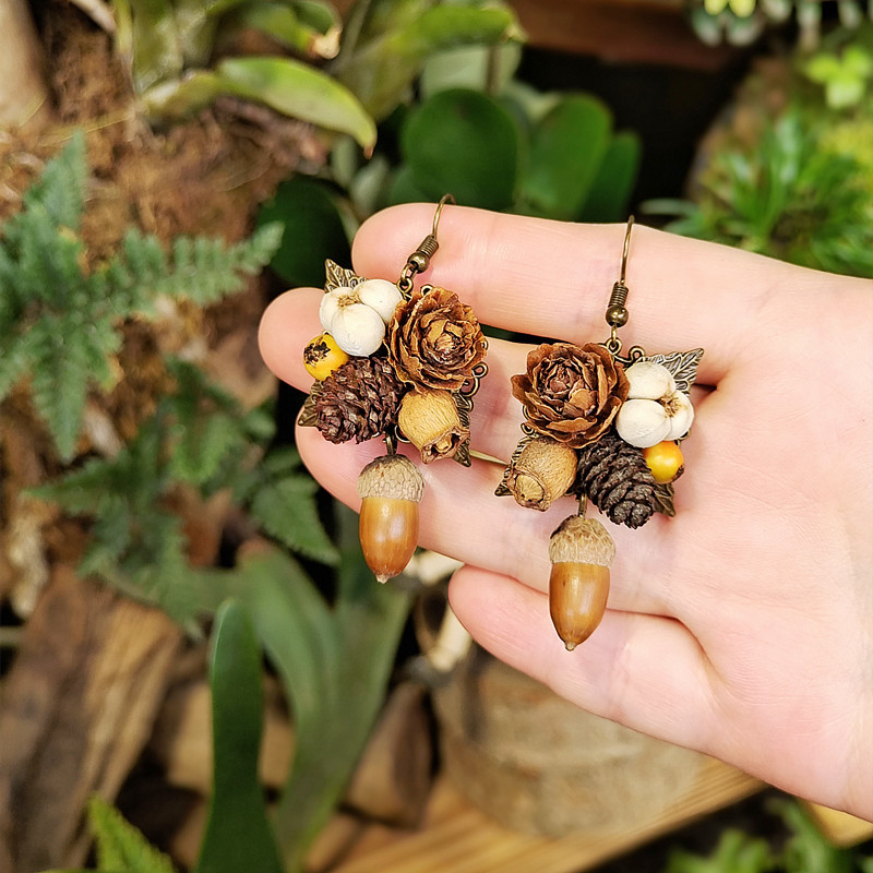 Vintage Wooden Plant Earring U - огляд і ціна Body Jewelry Wholesale