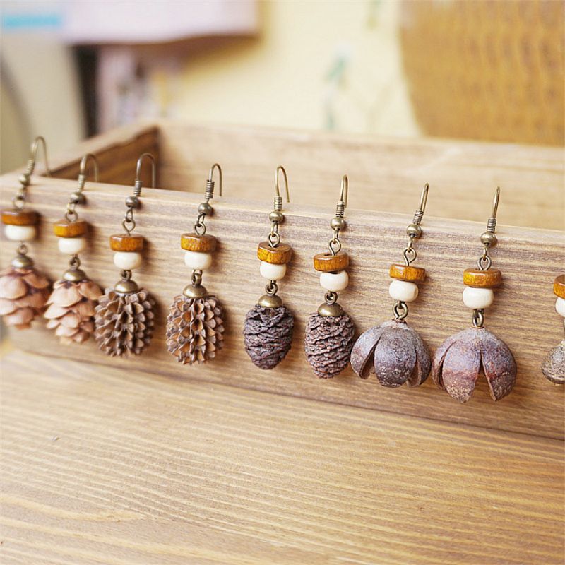 Vintage Wooden Plant Earring U - огляд і ціна Body Jewelry Wholesale