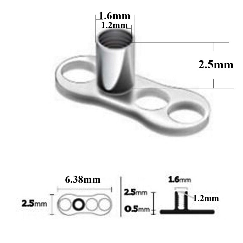 20pcs G23 Solid Titanium & Sur - огляд і ціна Dermal Anchor Top