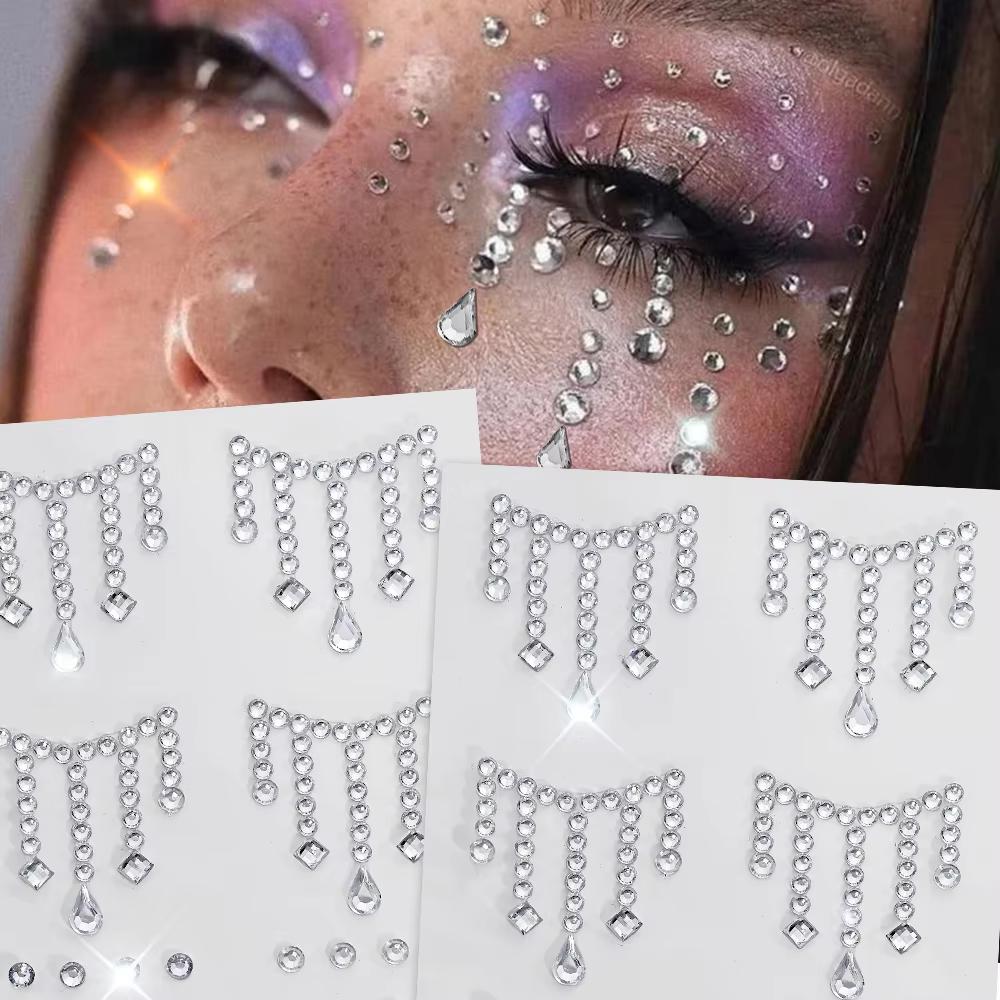 1/5 Sheets Face Jewels Sticker - огляд і ціна Body Jewelry Stickers
