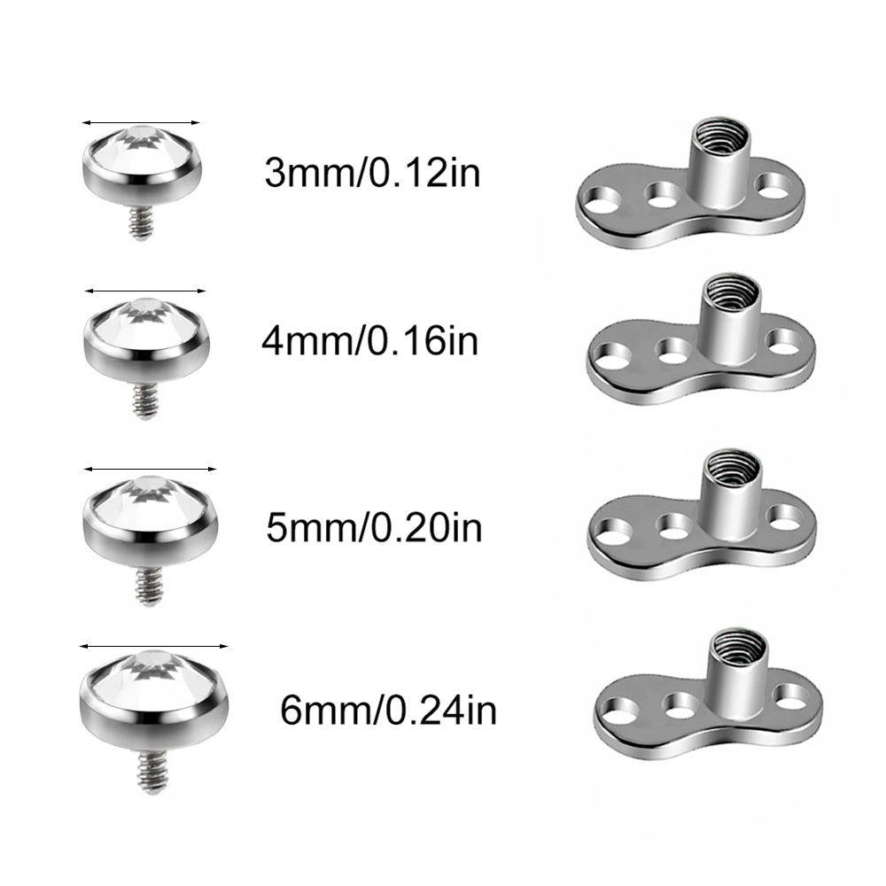 9PCS-1PC Surgical Steel Skin D - огляд і ціна Dermal Anchor Top