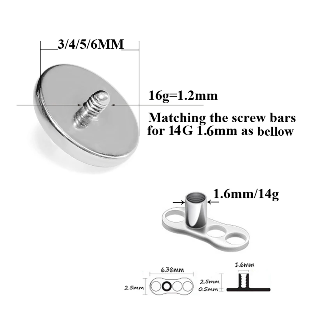 1PC G23 Titanium Fire Opal Der - огляд і ціна Dermal Anchor Top