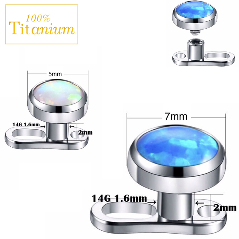 1Pcs Opal Micro Dermal Piercin - огляд і ціна Dermal Anchor Top