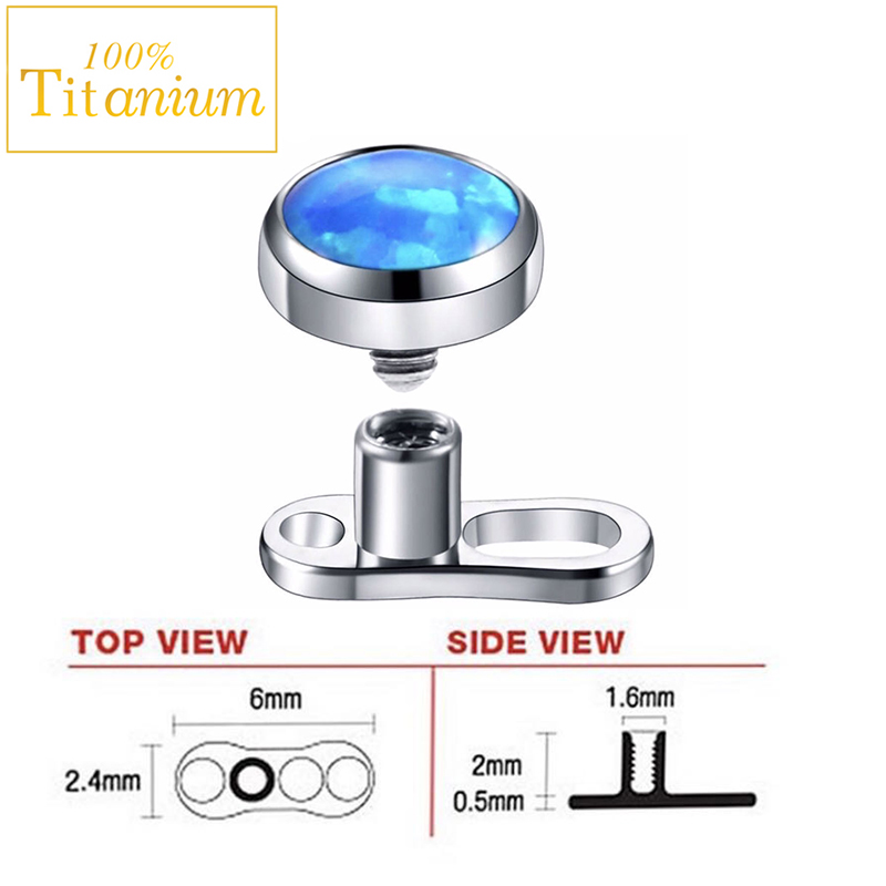 1Pcs Opal Micro Dermal Piercin - огляд і ціна Dermal Anchor Top